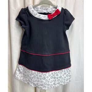 Gymboree Peek-A-Boo Kitty Animal Print & Black Cotton Ponte Dress 12-18 Months